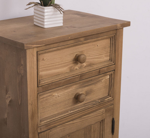 Meuble de rangement ROMANE en bois massif - 50x35x96 cm