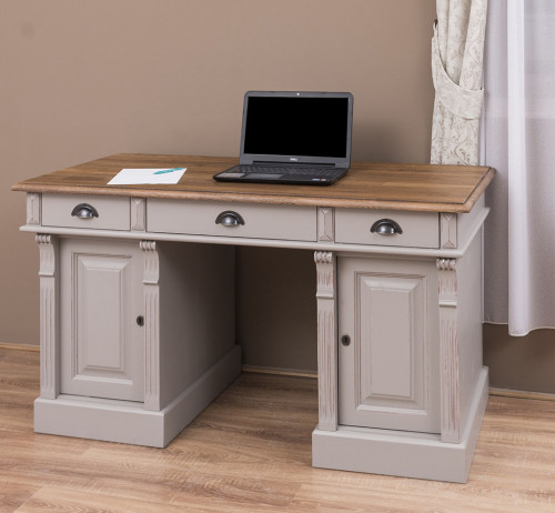Bureau en bois massif ROMANE - 140x70x78 cm