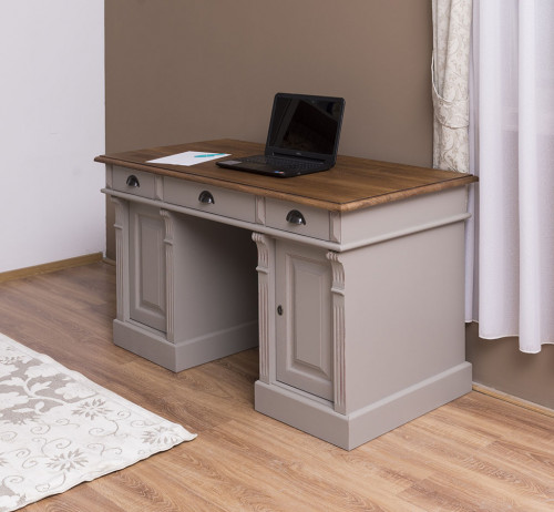 Bureau en bois massif ROMANE - 140x70x78 cm