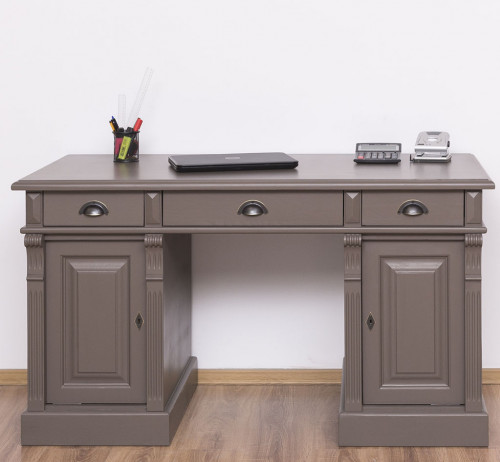 Bureau en bois massif ROMANE - 140x70x78 cm