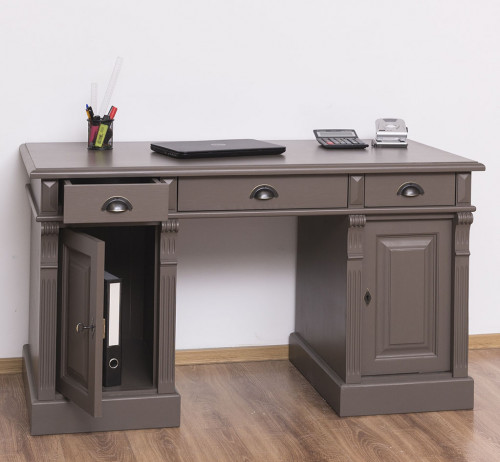 Bureau en bois massif ROMANE - 140x70x78 cm