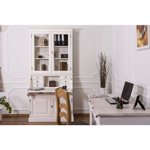 Secrétaire bureau en bois massif ROMANE - 110x49x217 cm