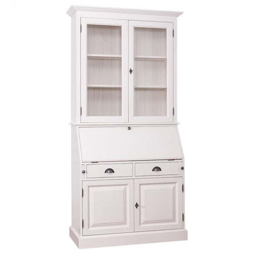 Secrétaire bureau en bois massif ROMANE - 110x49x217 cm