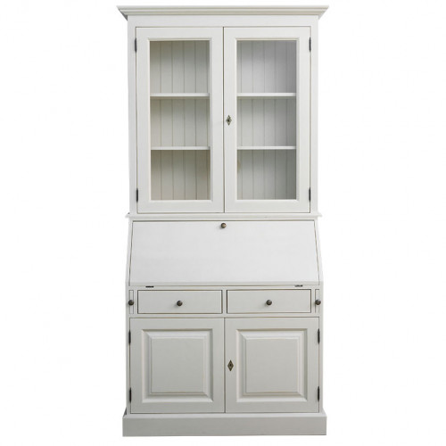Secrétaire bureau en bois massif ROMANE - 110x49x217 cm