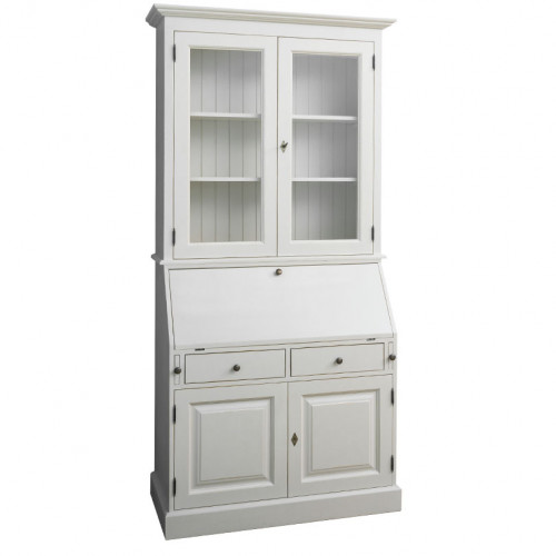 Secrétaire bureau en bois massif ROMANE - 110x49x217 cm