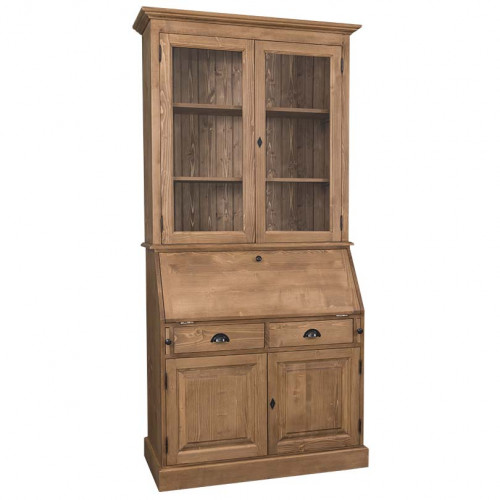 Secrétaire bureau en bois massif ROMANE - 110x49x217 cm