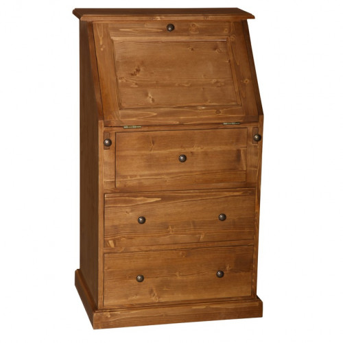 Secrétaire bureau en bois massif ROMANE - 65x45x110 cm