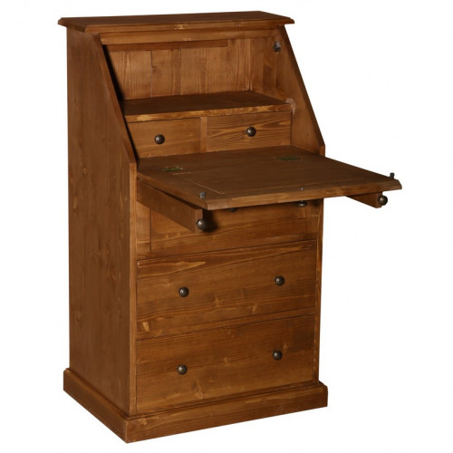 Secrétaire bureau en bois massif ROMANE - 65x45x110 cm