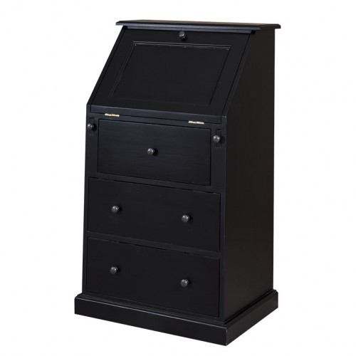 Secrétaire bureau en bois massif ROMANE - 65x45x110 cm