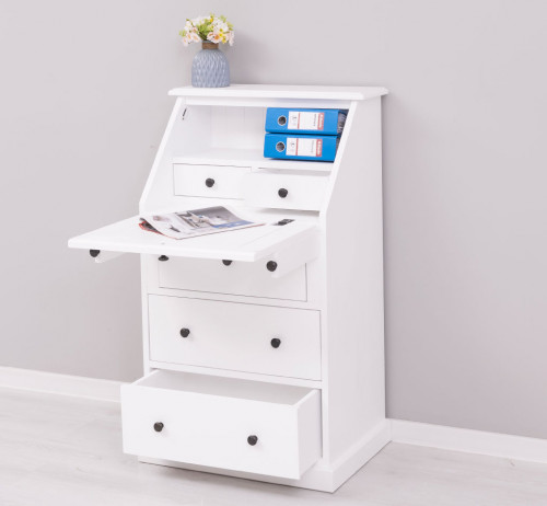 Secrétaire bureau en bois massif ROMANE - 65x45x110 cm