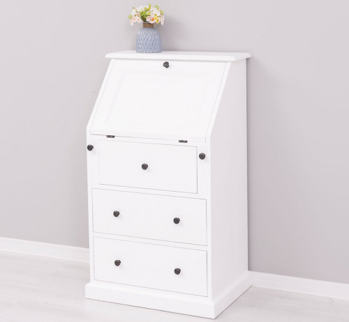 Secrétaire bureau en bois massif ROMANE - 65x45x110 cm