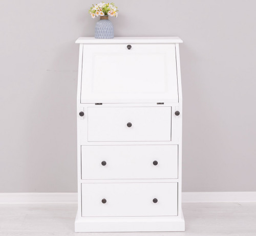 Secrétaire bureau en bois massif ROMANE - 65x45x110 cm
