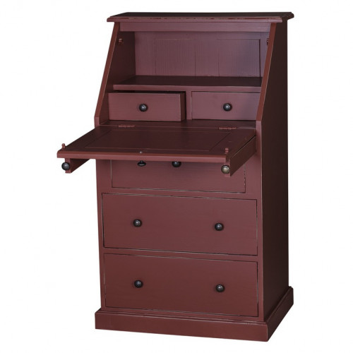 Secrétaire bureau en bois massif ROMANE - 65x45x110 cm