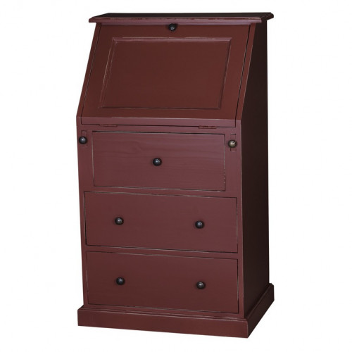 Secrétaire bureau en bois massif ROMANE - 65x45x110 cm