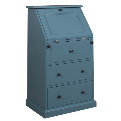 Secrétaire bureau en bois massif ROMANE - 65x45x110 cm