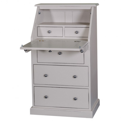 Secrétaire bureau en bois massif ROMANE - 65x45x110 cm