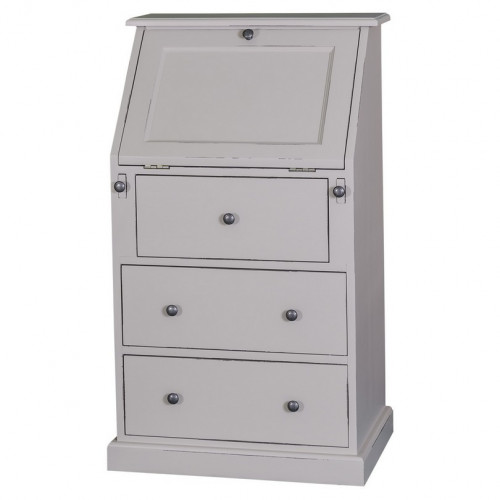 Secrétaire bureau en bois massif ROMANE - 65x45x110 cm