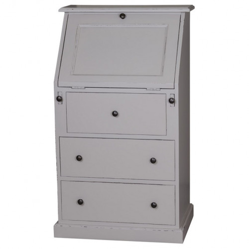 Secrétaire bureau en bois massif ROMANE - 65x45x110 cm