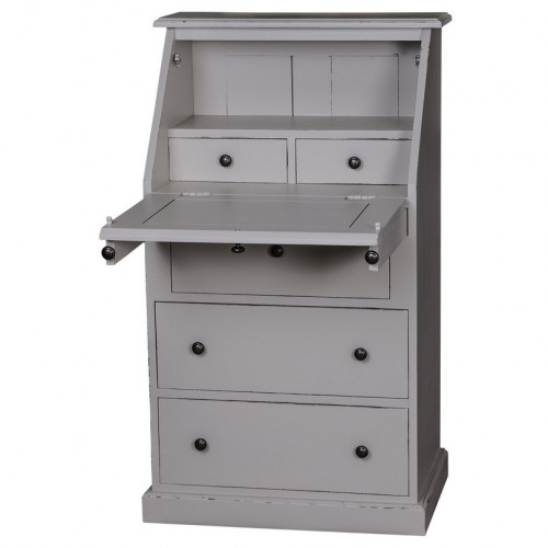 Secrétaire bureau en bois massif ROMANE - 65x45x110 cm