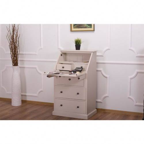 Secrétaire bureau en bois massif ROMANE - 65x45x110 cm
