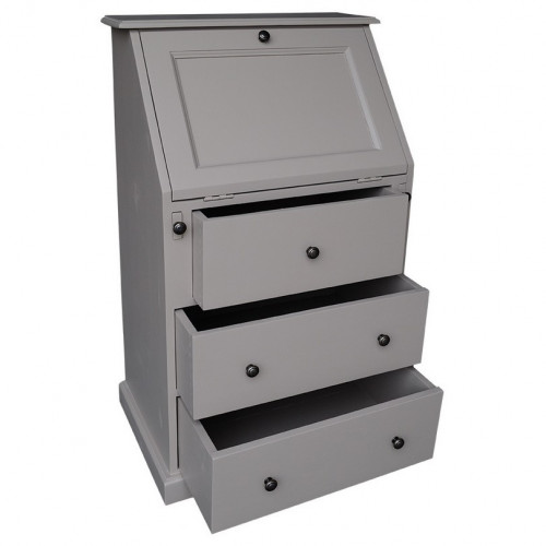 Secrétaire bureau en bois massif ROMANE - 65x45x110 cm