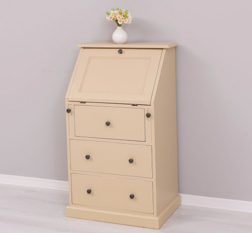 Secrétaire bureau en bois massif ROMANE - 65x45x110 cm
