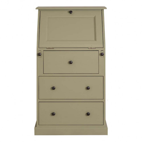 Secrétaire bureau en bois massif ROMANE - 65x45x110 cm