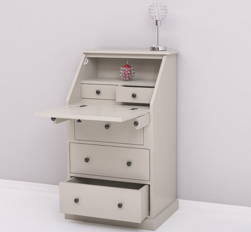 Secrétaire bureau en bois massif ROMANE - 65x45x110 cm