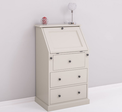 Secrétaire bureau en bois massif ROMANE - 65x45x110 cm