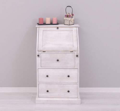 Secrétaire bureau en bois massif ROMANE - 65x45x110 cm