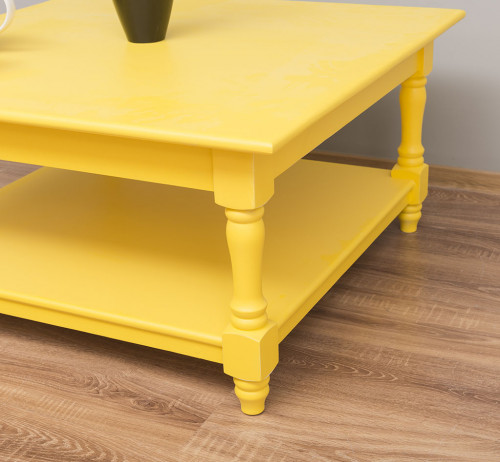 Table basse en pin massif ROMANE - 90x90x45 cm