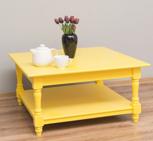 Table basse en pin massif ROMANE - 90x90x45 cm
