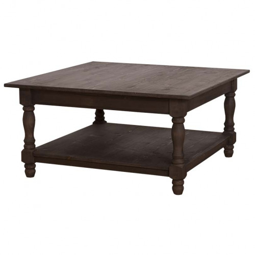 Table basse en pin massif ROMANE - 90x90x45 cm