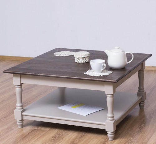 Table basse en pin massif ROMANE - 90x90x45 cm