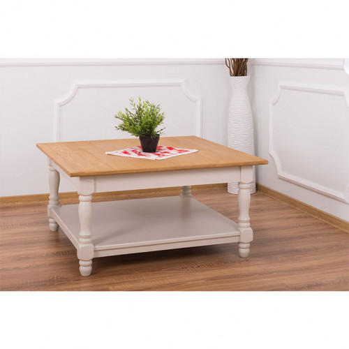 Table basse en pin massif ROMANE - 90x90x45 cm