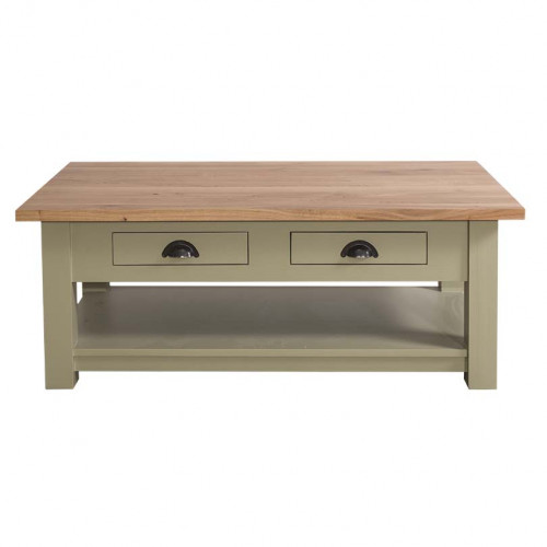 Table de salon en bois massif ROMANE - 120x65x45 cm