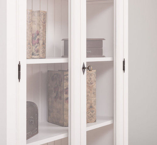 Bibliothèque Vitrine ROMANE - 110x39x210 cm
