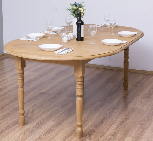 Table ronde extensible en bois massif 116/198x116x78