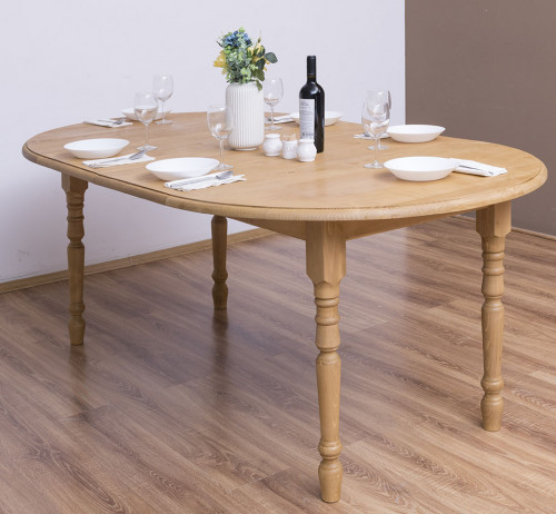 Table ronde extensible en bois massif 116/198x116x78