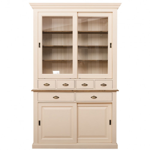 Buffet Vaisselier en bois massif ROMANE - 142x48x225 cm
