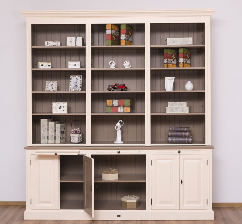 Grande Bibliothèque 2 corps ROMANE - 229x51x244 cm