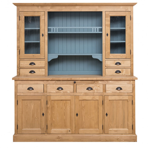 Buffet Vaisselier en bois massif ROMANE - 179x50x107 cm