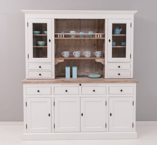 Buffet Vaisselier en bois massif ROMANE - 179x50x107 cm