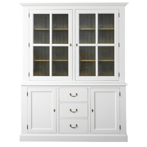 Buffet Vaisselier en bois massif ROMANE - 178x47x225 cm