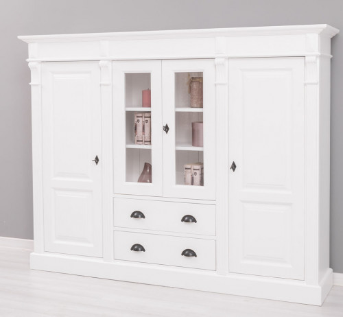 Bibliothèque Vitrine ROMANE - 180x39x140 cm