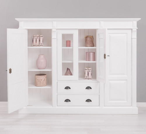 Bibliothèque Vitrine ROMANE - 180x39x140 cm