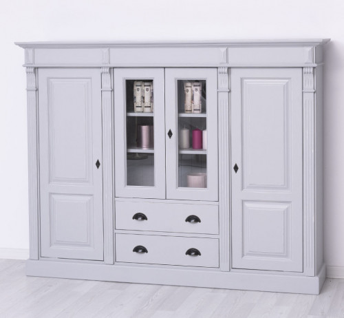 Bibliothèque Vitrine ROMANE - 180x39x140 cm