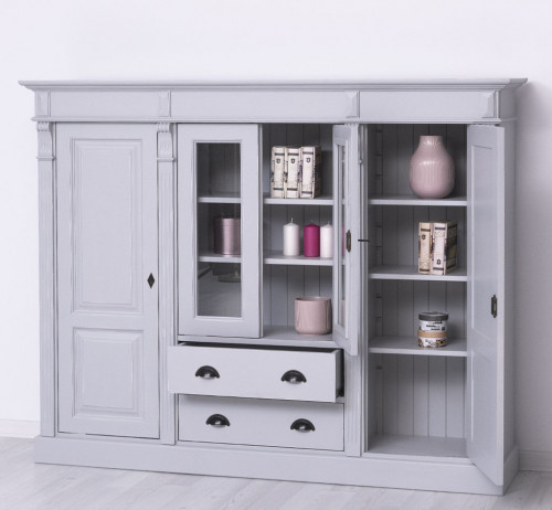Bibliothèque Vitrine ROMANE - 180x39x140 cm