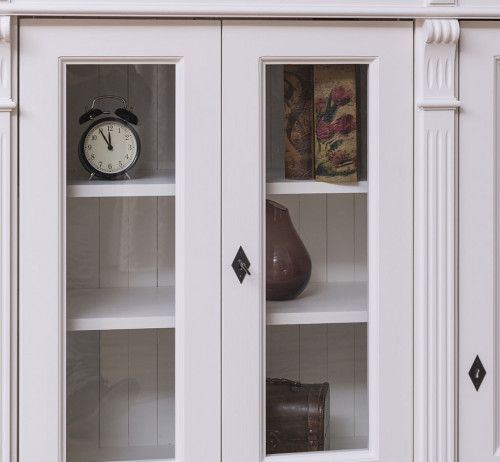 Bibliothèque Vitrine ROMANE - 180x39x140 cm