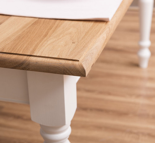 Table à manger avec pieds tournés et 3 tiroirs - 180cm